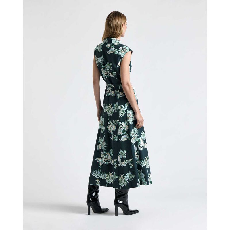 Cue Chintz Laurel Zip Front Midi Dress image number 1
